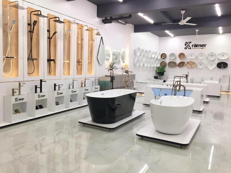 mẫu kệ trưng bày thiết bị vệ sinh