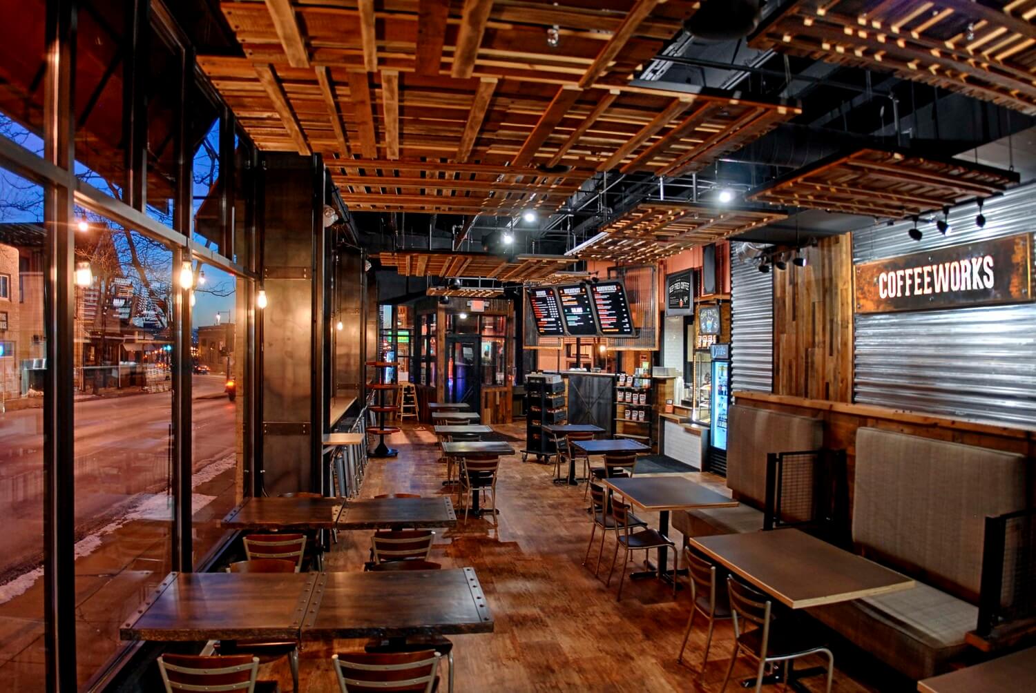 thiết kế quán cafe 2 mặt tiền đẹp Pendecor