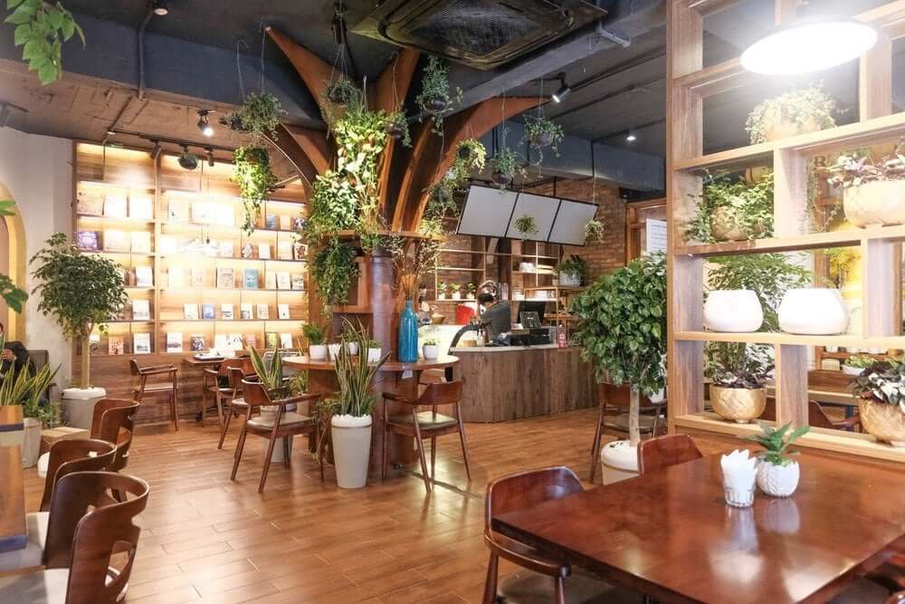 thiết kế cafe sách