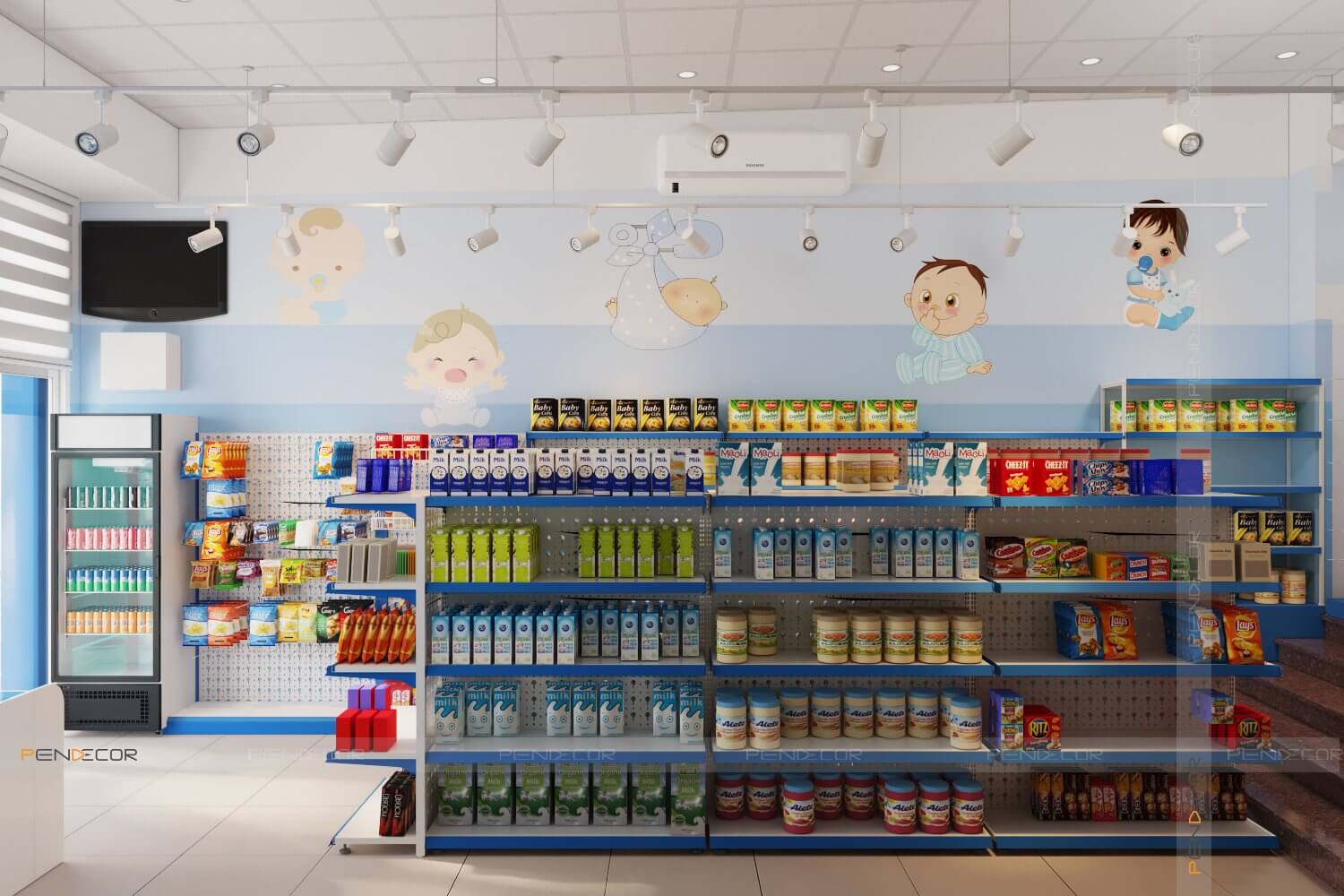 thiết kế shop đồ sơ sinh Pendecor