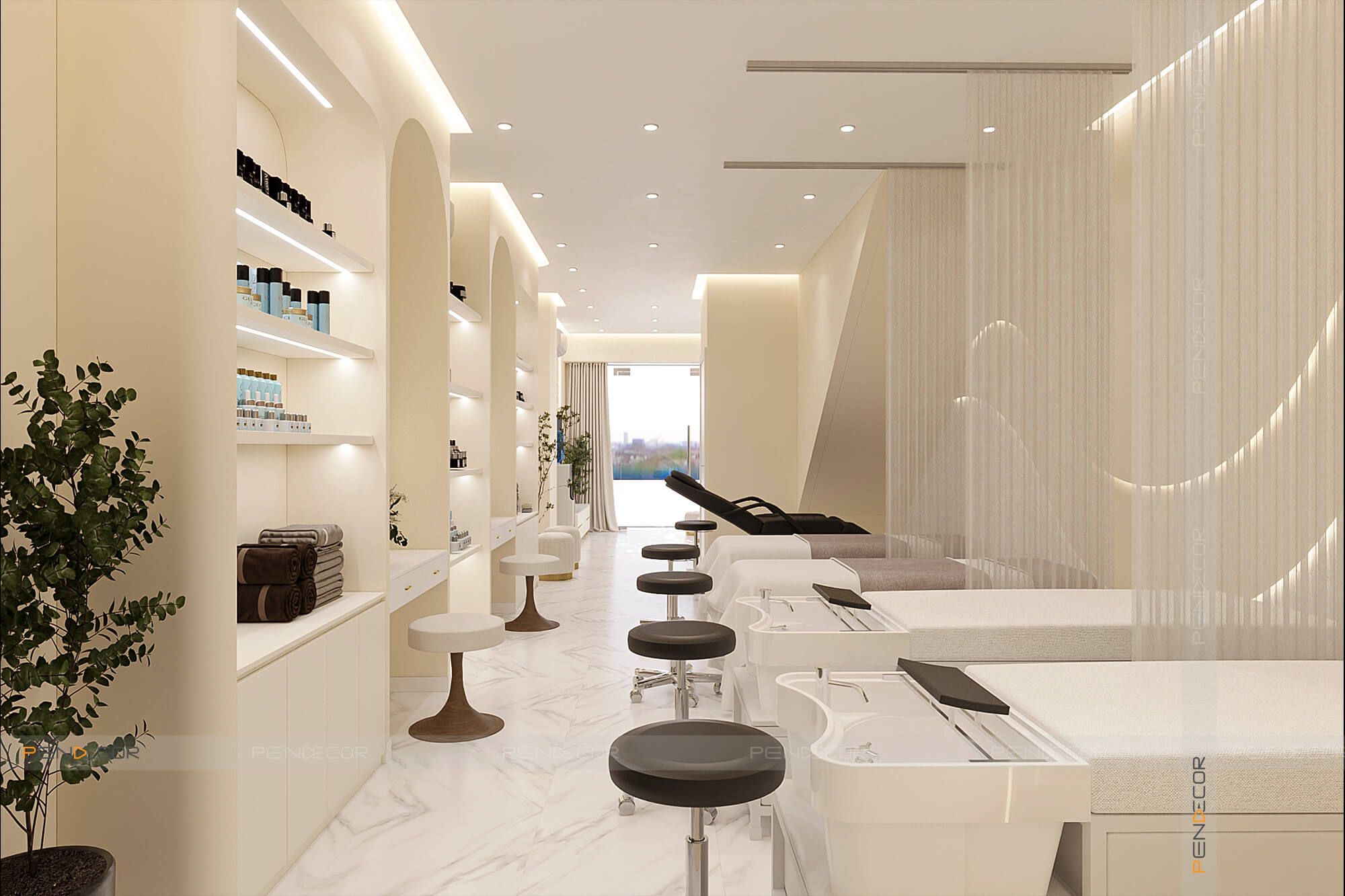 giường gội đầu dưỡng sinh Pendecor