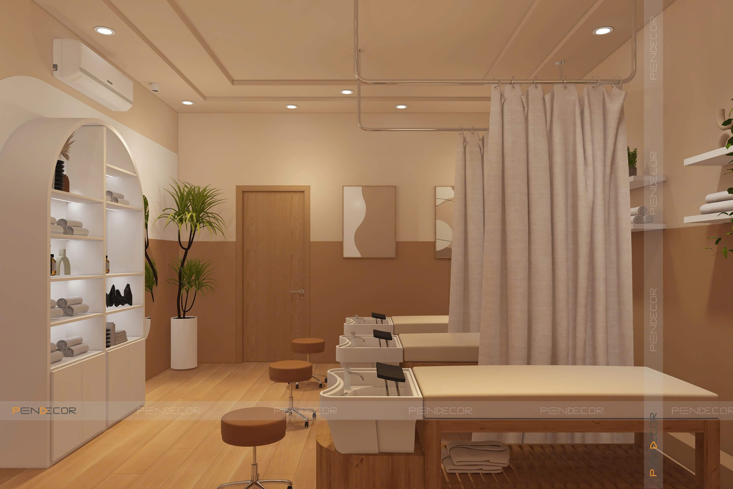 thiết kế tiệm gội đầu dưỡng sinh Pendecor
