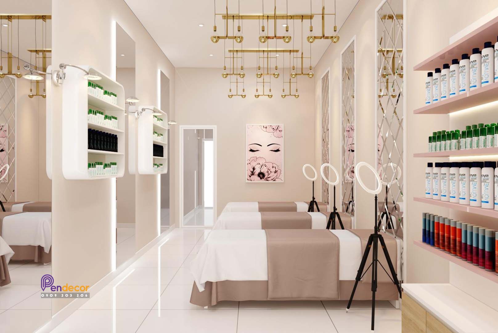 thiết kế spa đơn giản Pendecor