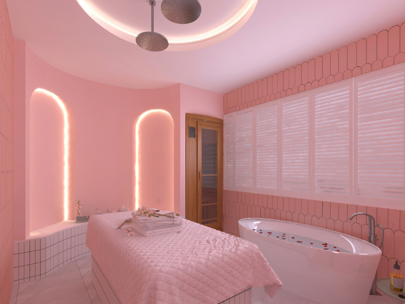 thiết kế spa gội đầu dưỡng sinh mini