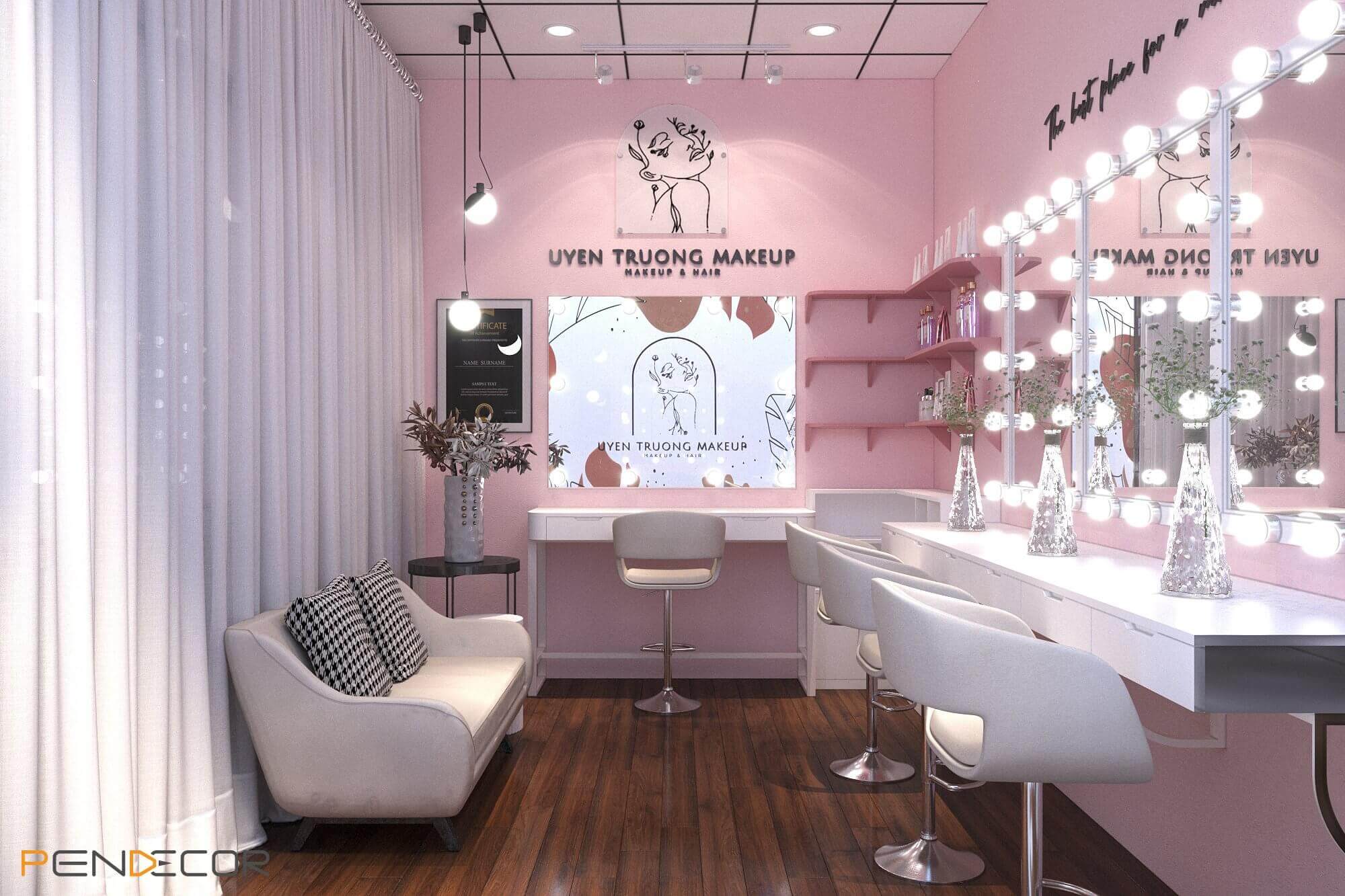 thiết kế spa gội đầu dưỡng sinh mini Pendecor
