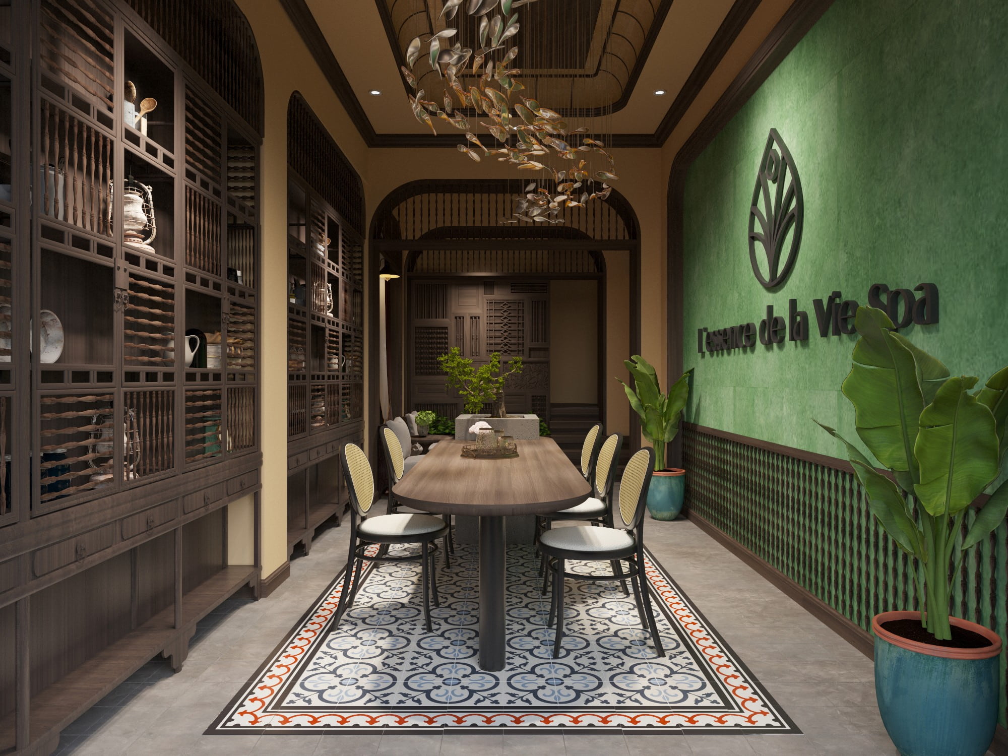 thiết kế spa phong cách indochine